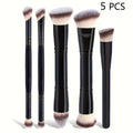 5-Piece Double-Ended Makeup Brush Set - Soft, Cruelty-Free, Vegan