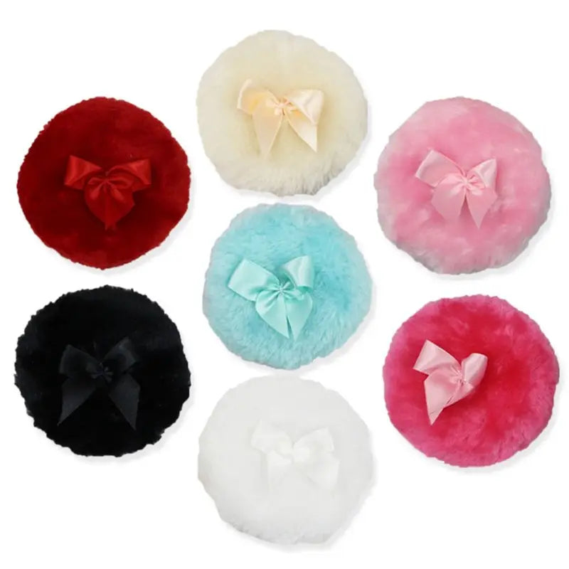 Large Fluffy Reusable Powder Puff Makeup Tool for Face & Body - Velour & Sponge