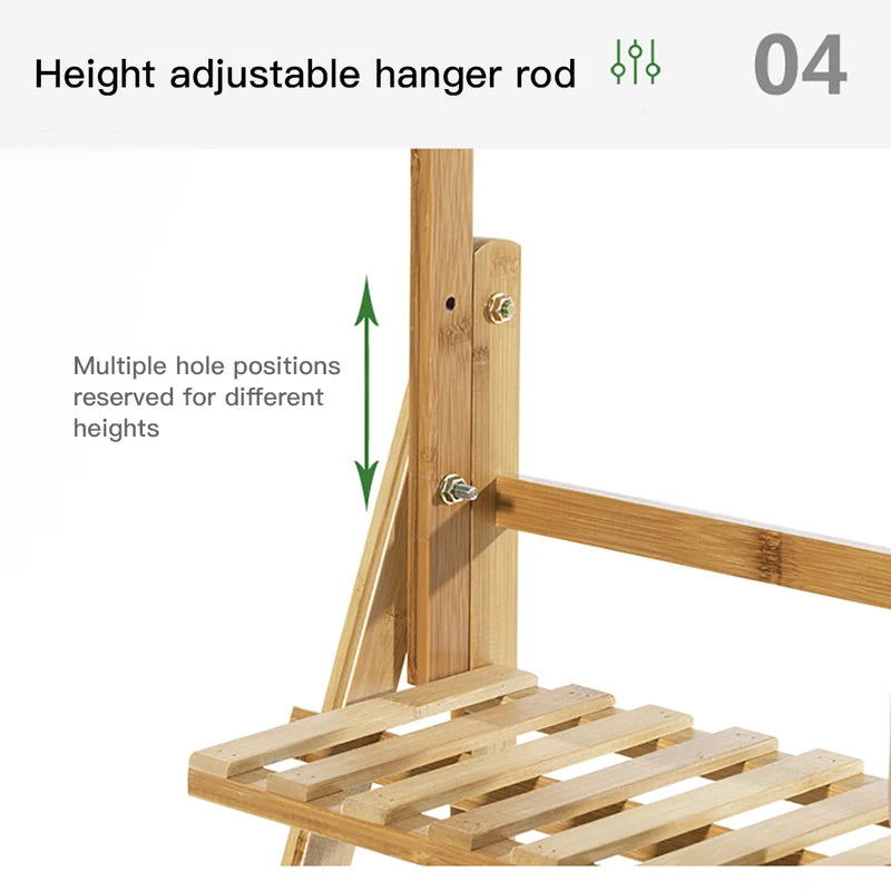 3-Tier Bamboo Plant Stand - Indoor Outdoor Flower Pot Shelf, Space Saving