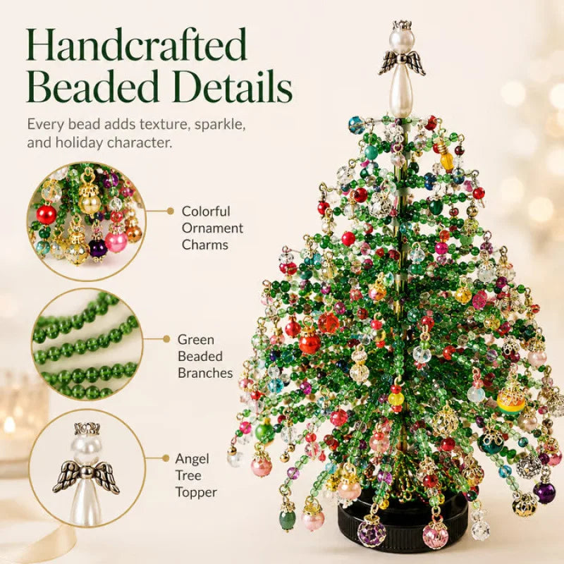Mini Desktop Christmas Tree DIY Beaded Craft Kit - Holiday & Xmas Decor