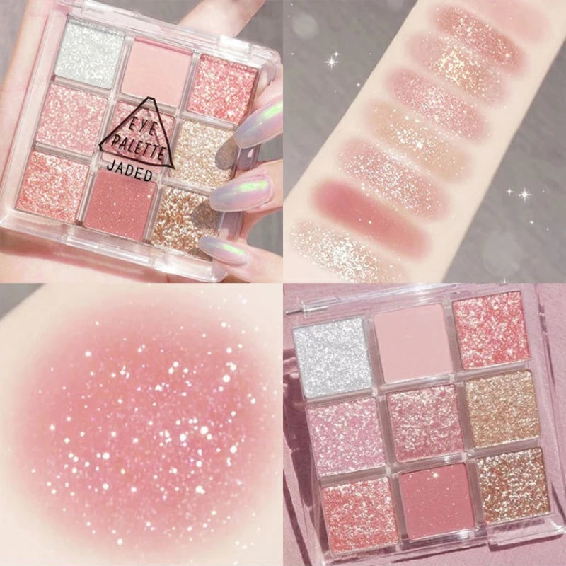 12-Color Glitter Eyeshadow Palette Long Lasting Sparkling Pearl Sequin Eye Makeup