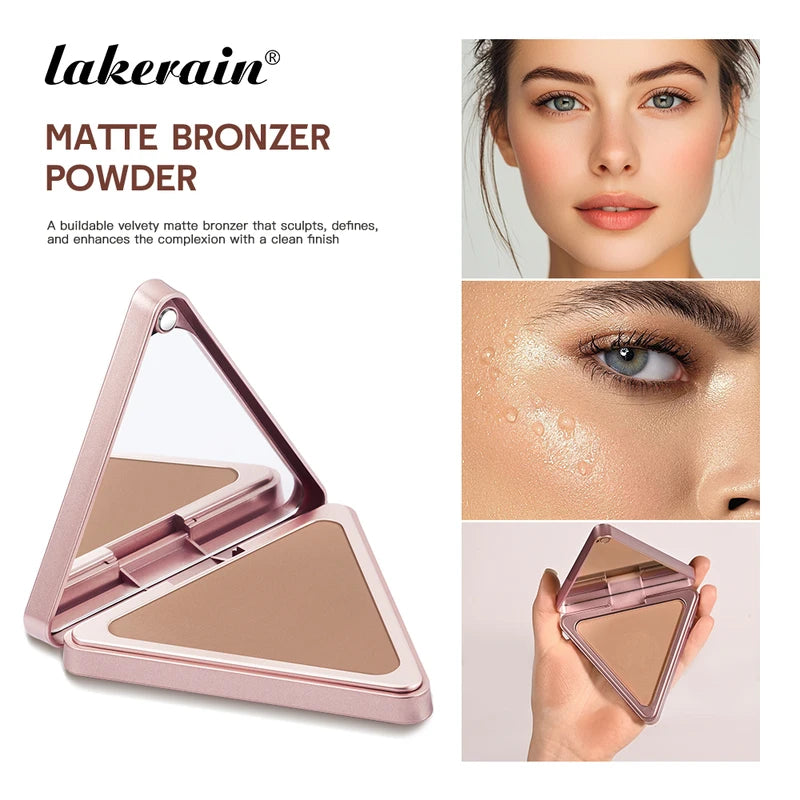 Matte Bronzer Powder for Face - Long Lasting, Waterproof, Oil-Control Makeup