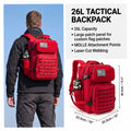 26L Tactical Backpack Men Women Outdoor Survival Hiking Rucksack with Dual Cup Holders