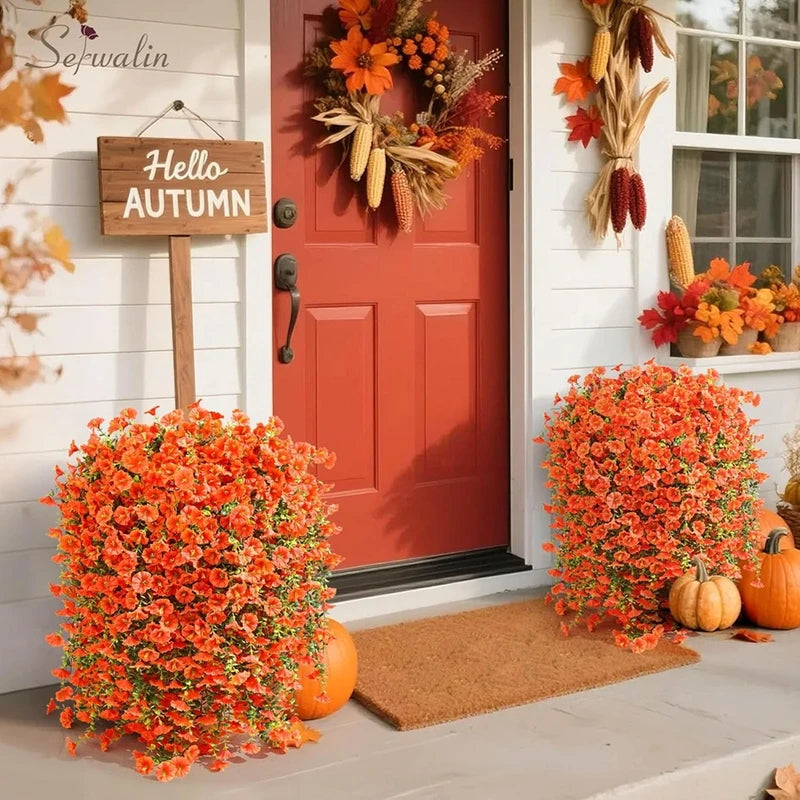 Artificial Flower Vine for Home Garden Wedding Outdoor Decoration - Violet & Red Variants