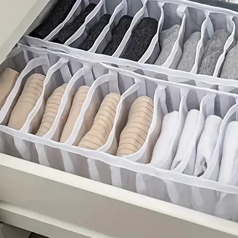 Foldable Underwear Drawer Organizer Box with 11 Compartments for Closet Storage