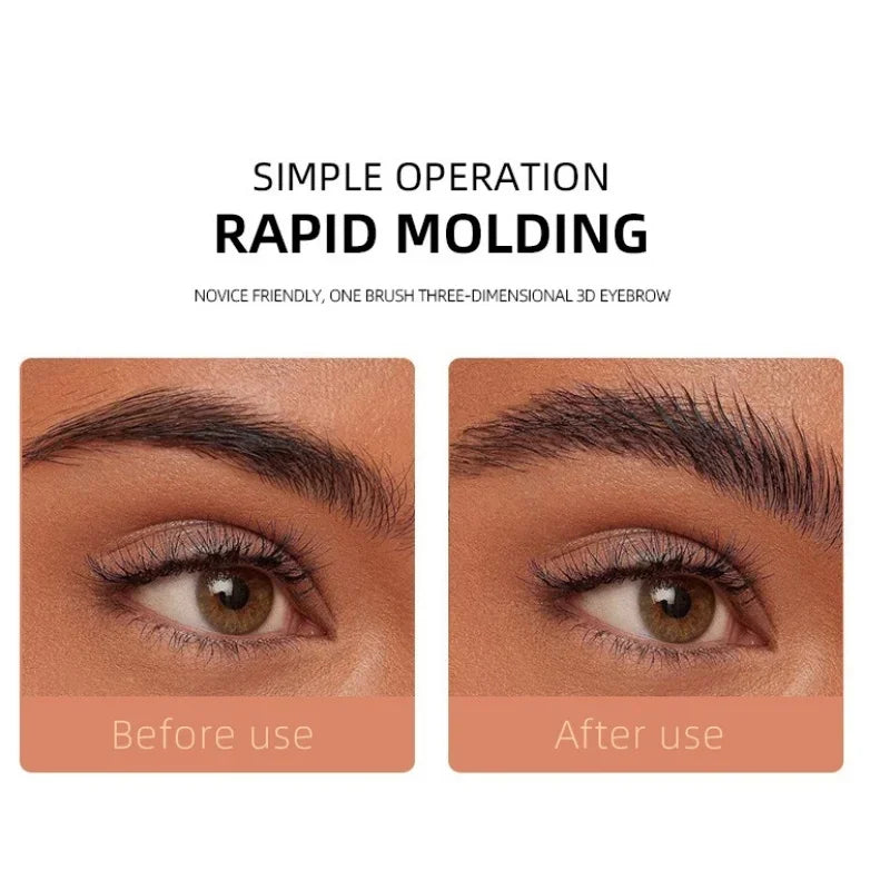 6 Color Waterproof Eyebrow Styling Cream Gel Wax with Brush - Natural & Dense Brow Fixing