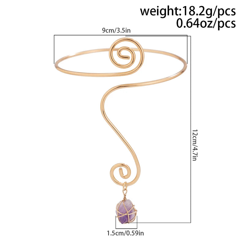 Women's Spiral Open Armlets Geometric Upper Arm Chain Jewelry Vintage Cuff