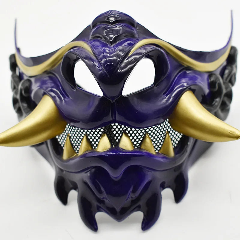 Japanese Samurai Ghost Devil Mask Halloween Role Play Prop Thick Plastic Mask