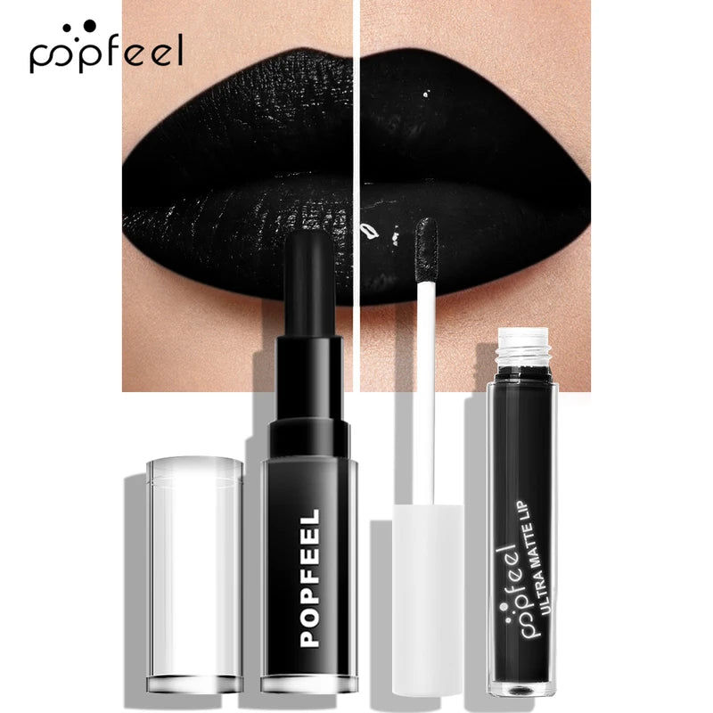Hallowmas Lip Makeup Kit - Long Lasting Lipstick & Gloss Set, Matte Finish