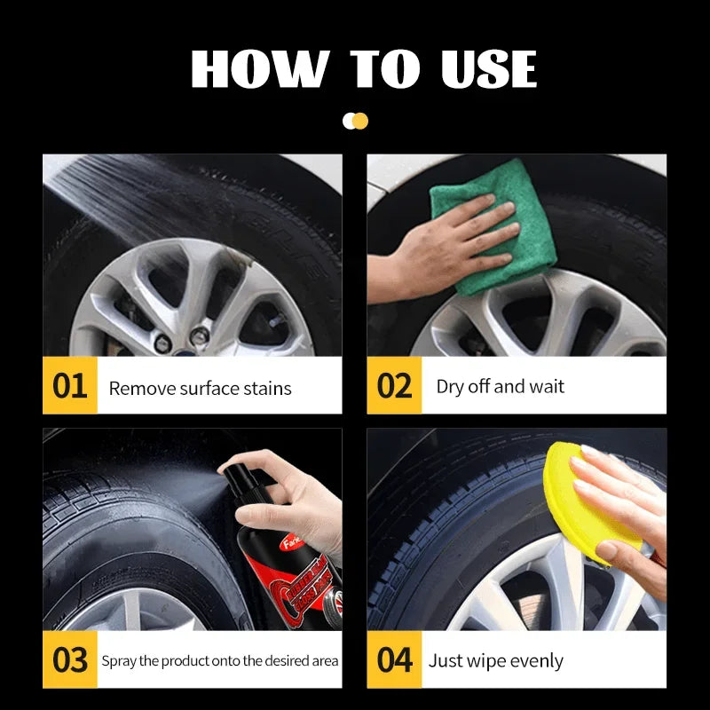 Car Tire Polish Wax - Plastic Part Restorer & Durable Tire Coating