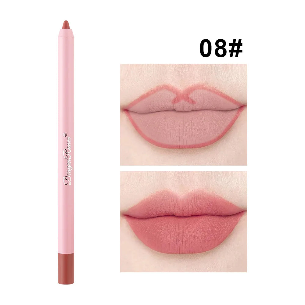 Waterproof Matte Lip Liner in Bean Paste Color, Long-Lasting Lipstick Pen for Precise Lip Definition