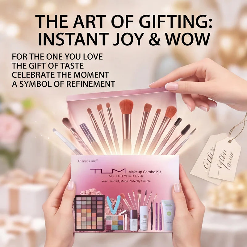 18-Piece Makeup Set with Eyeshadow, Brushes, Foundation & Gift Box