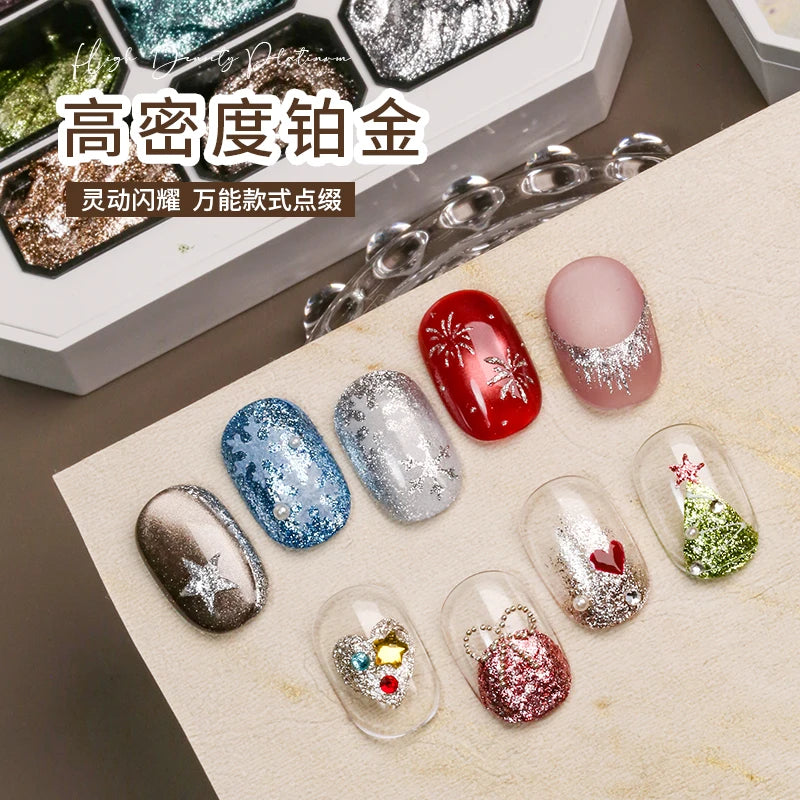 Galaxy Starburst Glitter Gel Nail Polish Set - 9 Colors, Semi-Permanent UV/LED