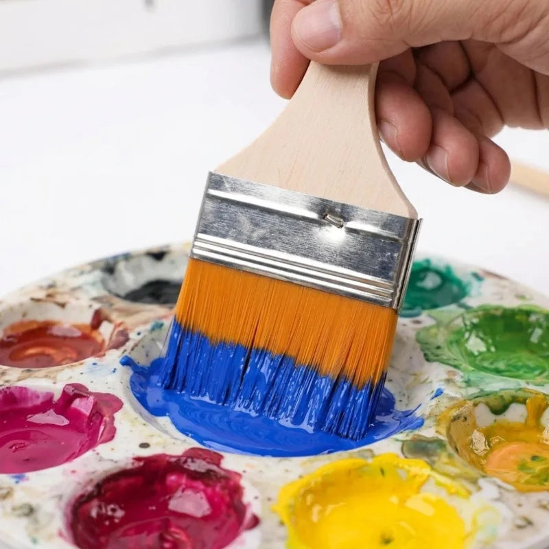 Multi-Purpose Wooden Handle Paint Brushes Set for Furniture Wall Door Cabinet DIY Painting