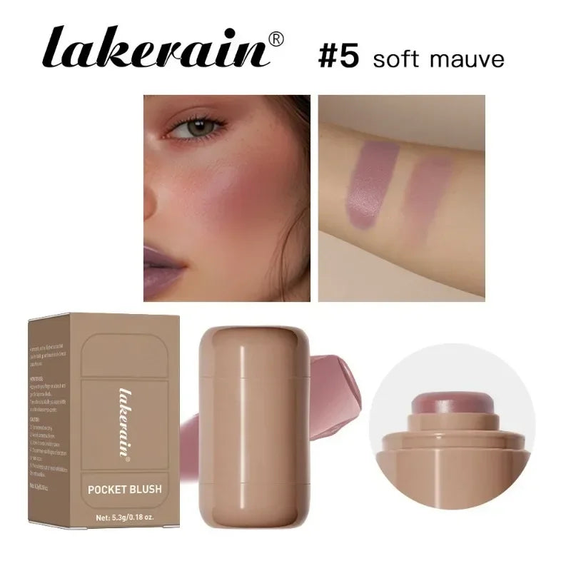 Creamy Blush Stick for Natural Cheek Color, Long-Lasting Matte Lip & Cheek Tint