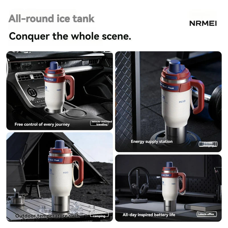 1250ml Insulated Stainless Steel Water Bottle with Straw - Large Capacity Portable Tumbler