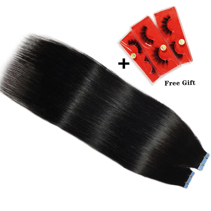 Tape-In Human Hair Extensions - Brazilian Real Hair, Discreet & Easy to Apply