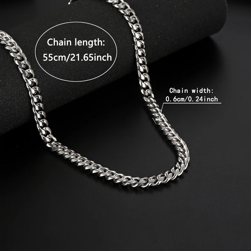 Men's Cuban Chain Necklace Gift for Him, Promise & Anniversary Jewelry