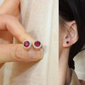 Sterling Silver Crystal Stud Earrings for Women Wedding Party Jewelry Gift