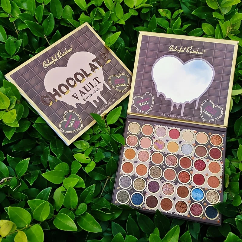 42 Shades Eyeshadow Palette - Matte, Glitter, Pearl Long-Lasting Makeup