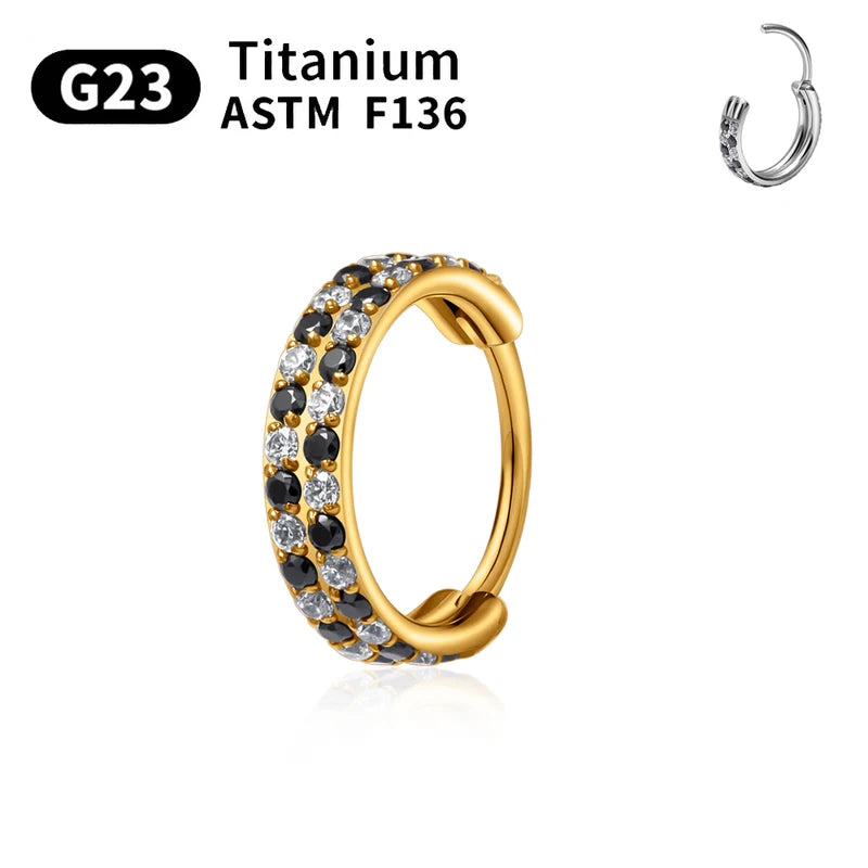 Titanium Nose Ring Clicker Hoop Body Jewelry Cartilage Helix Earrings Labret