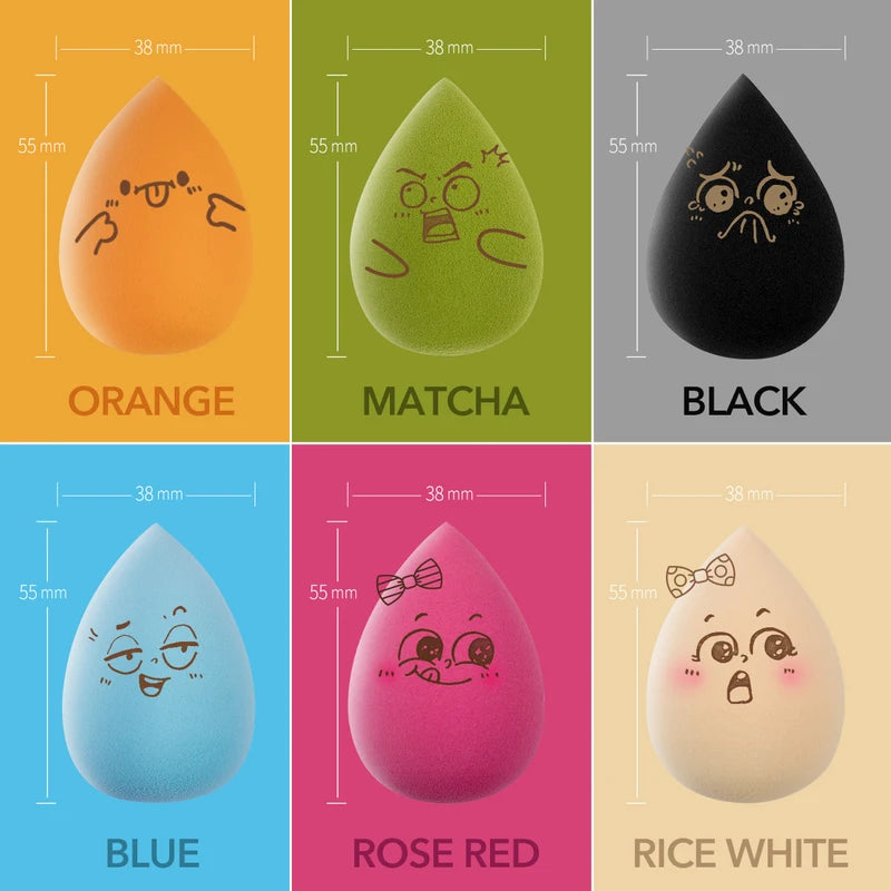 10-Pack Makeup Sponge Set Soft Colorful Cosmetic Puff for Foundation & Powder