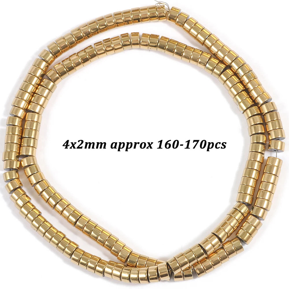 Natural Stone AAA+ Hematite Spacer Beads for Jewelry Making 15''