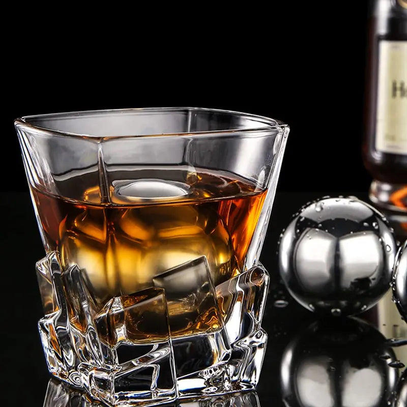 Reusable Stainless Steel Whiskey Stones Ball Set - Gift Boxed, 1 or 2 Pieces