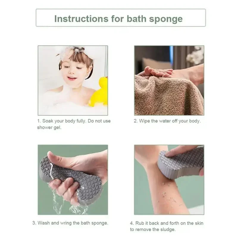 3D Exfoliating Bath Sponge Set with Soft Body Scrubber for Gentle Cleansing