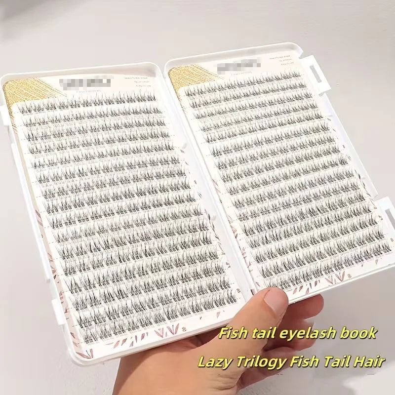 Lightweight Fish Tail False Eyelashes - 10-12mm, Perfect for Daily Makeup & Extensions