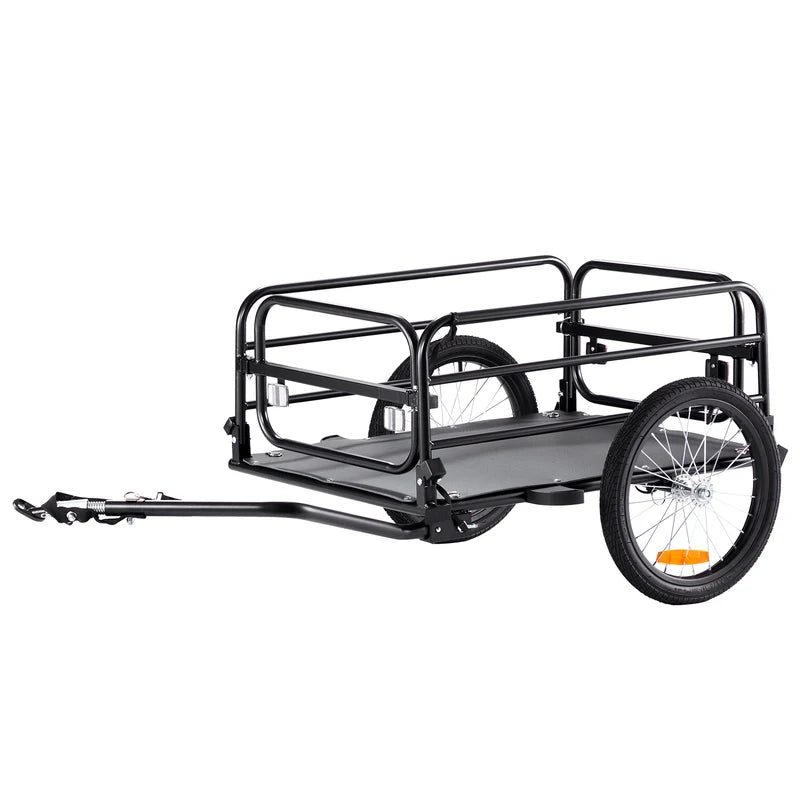 Bike Cargo Trailer 160 lbs Capacity Foldable Bicycle Wagon with 16-Inch Wheels