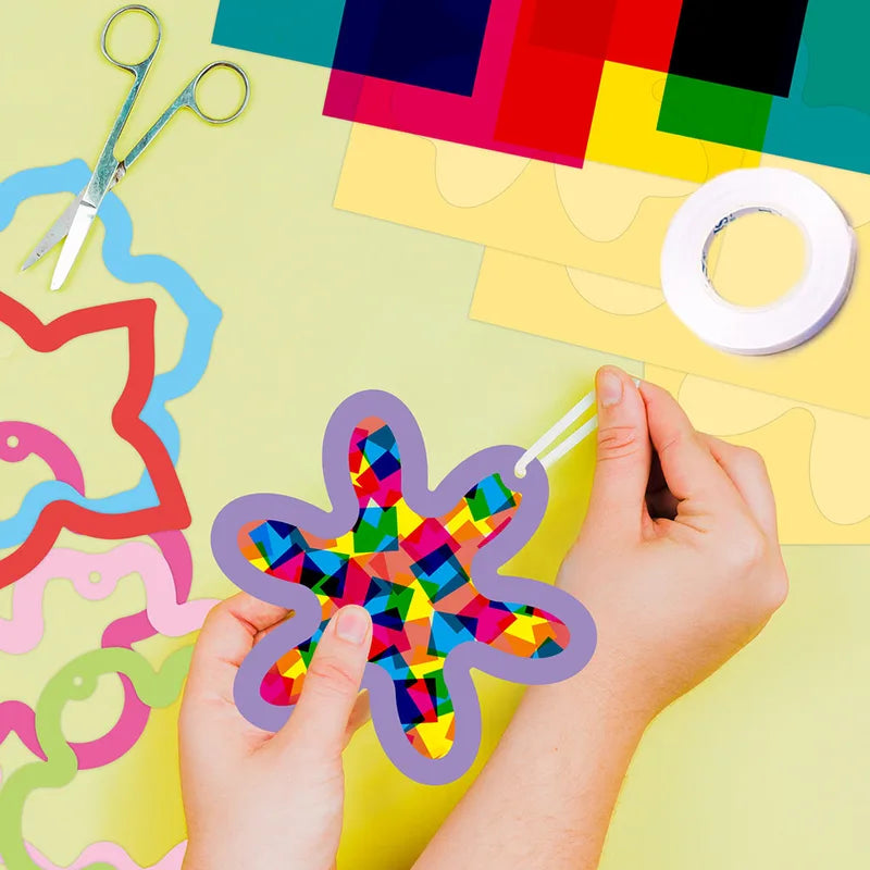 Kids Paper Cutting Art Kit for Window Decor DIY Craft Supplies Set
