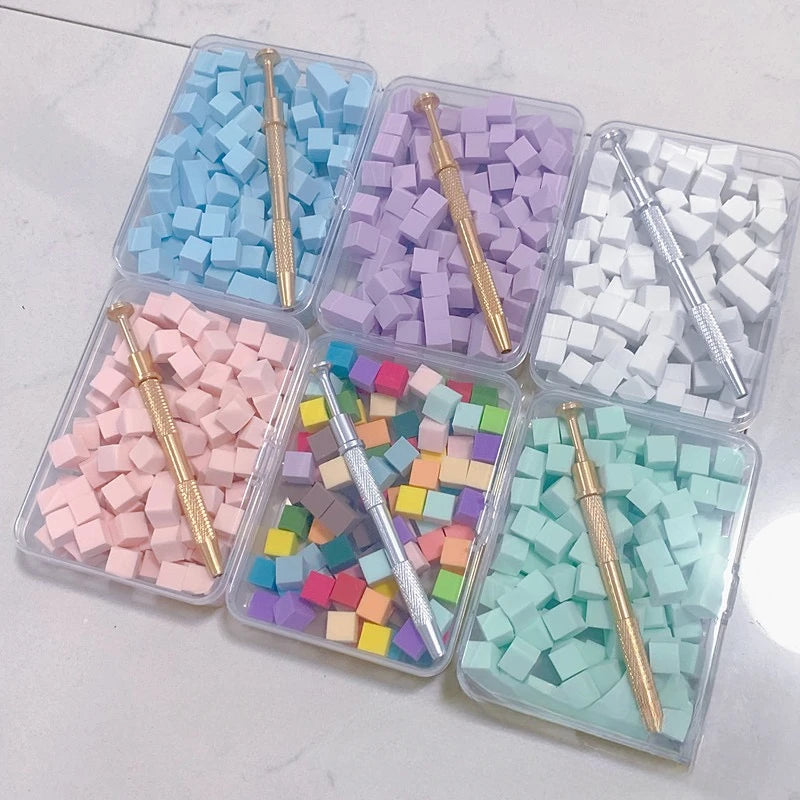100pcs Nail Art Gradient Sponge Brush Set for Gel Polish & Glitter