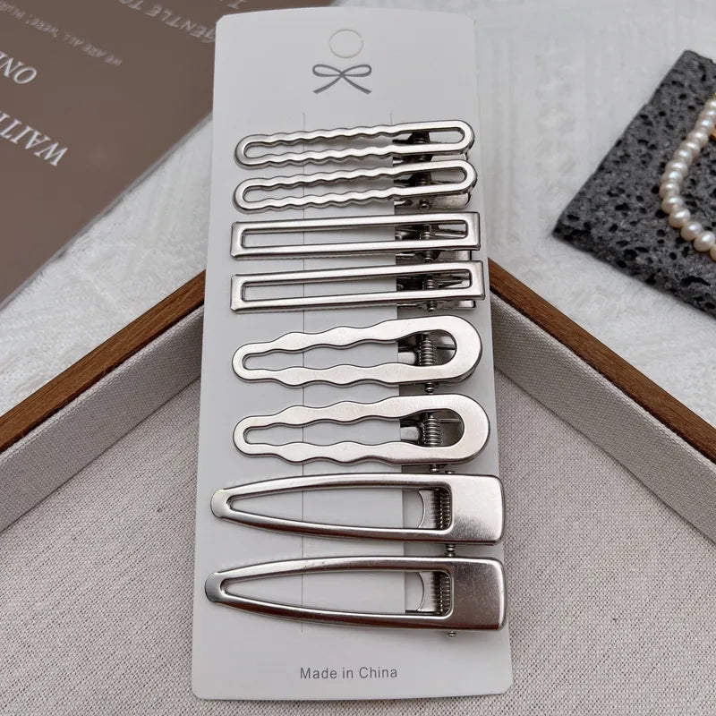 Women Metal Y2K Hair Clips Set - Exquisite Duckbill Barrettes for Girls