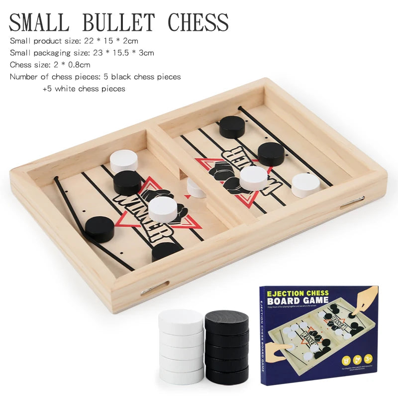Wooden Bouncing Chess Tabletop Two-Player Battle Game - Child & Parent Interactive Toy