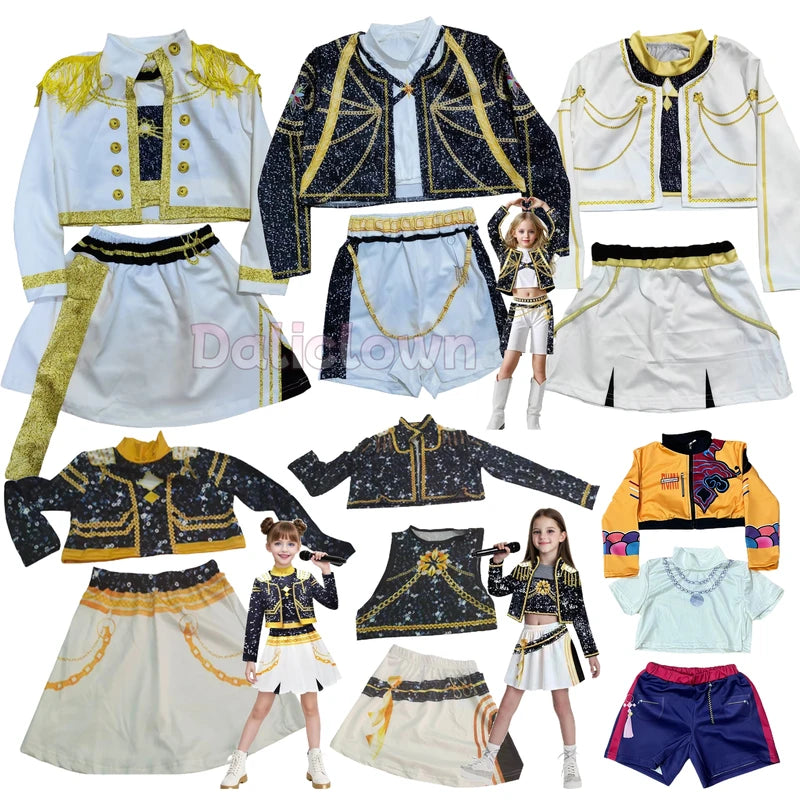 Kids Cosplay Costume Girl Group Idol Performance Outfit Halloween Party Clothing