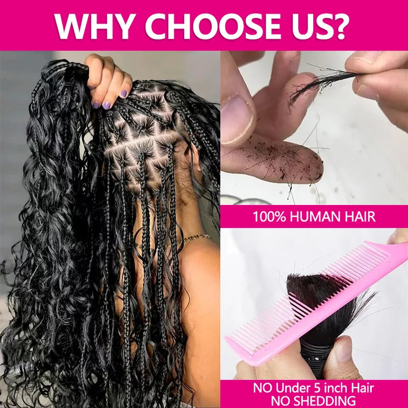 Deep Wave Human Hair Bundles for Braiding & Crochet - 16-26 Inch, 50g/100g
