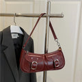 PU Leather Women's Shoulder Bag Small Double Pocket Crossbody Purse