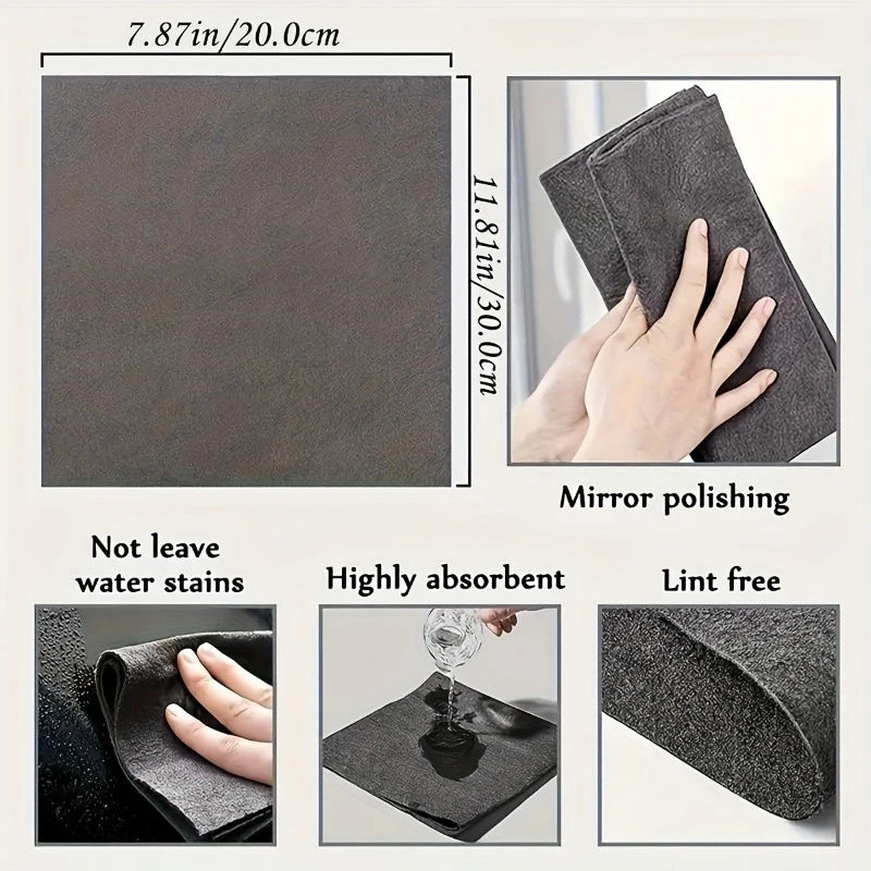 Reusable Glass Cleaning Cloth - Thickened, Streak-Free Window Towel for Home & Kitchen