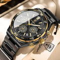 Men's Waterproof Luminous Quartz Sport Watch with Chronograph and Date