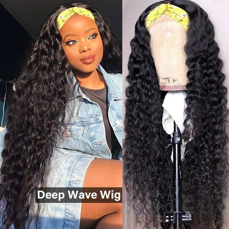 Deep Water Wave Human Hair Wig - No Lace, No Glue, Beginner Friendly Curly Wig