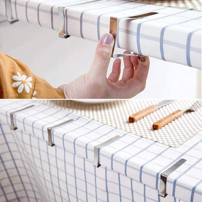 Heavy Duty Stainless Steel Tablecloth Clips Set - Strong Grip Picnic & Restaurant Holders