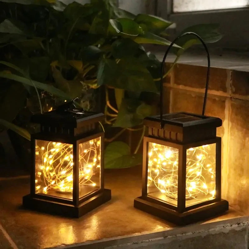 Outdoor Solar Lantern Waterproof Hanging LED Light for Garden Patio Yard Decor