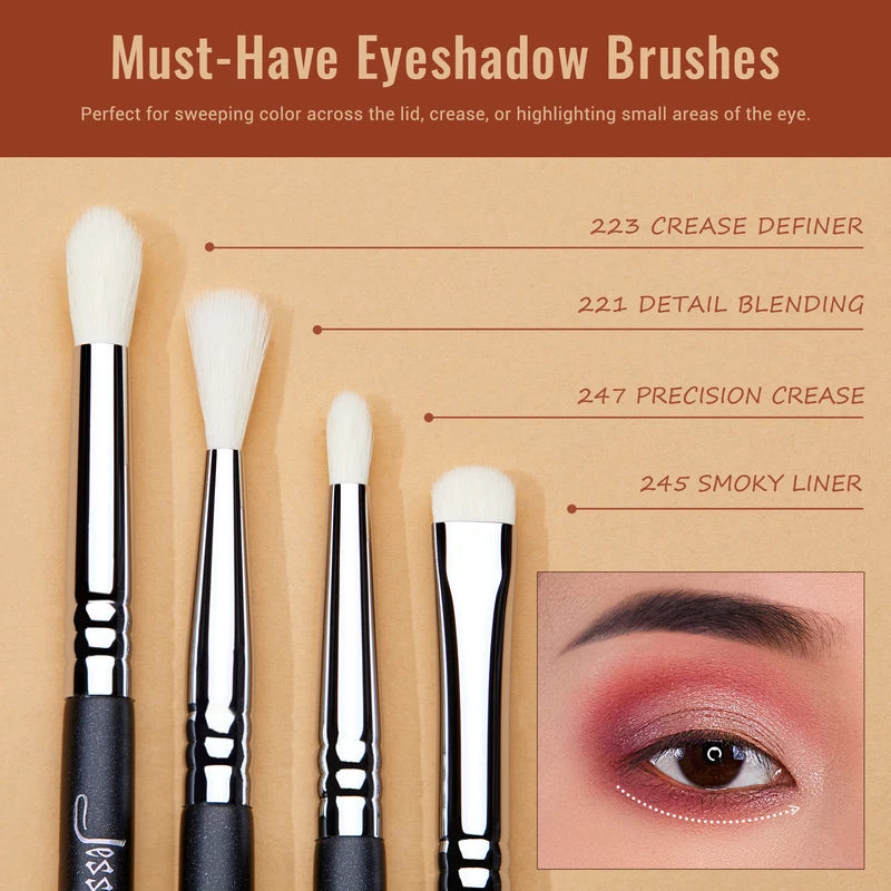 Jessup Eyeshadow Brush Set - Professional Synthetic Makeup Brushes for Eye Makeup, 11 Pcs