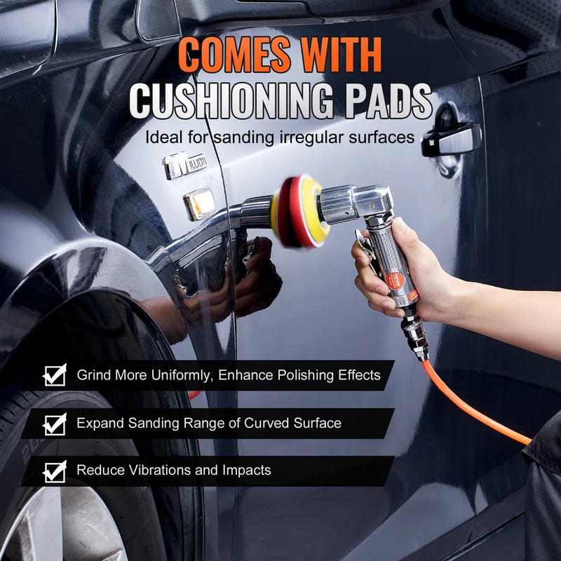 Mini Air Orbital Sander Set 1/2/3 Inch Pneumatic Polisher for Car & Surface Finishing