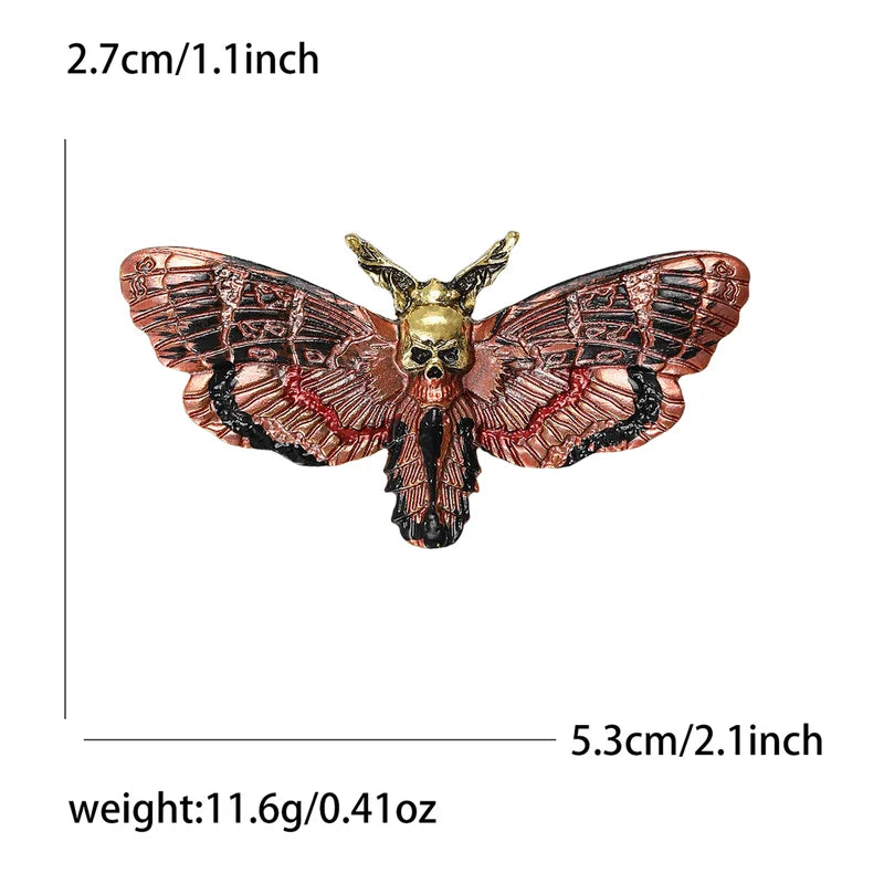 Ghost Moth Brooch Butterfly Skull Pins Halloween Jewelry Gift Accessory