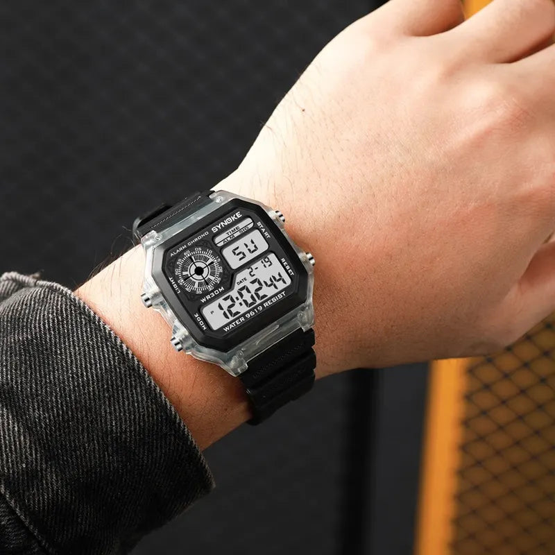 Digital Sports Watch Men Waterproof Luminous Chrono Outdoor Wristwatch