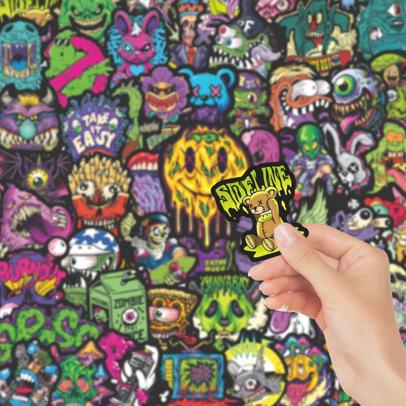 55Pcs Gothic Ghost Face Skull Stickers for Notebook Journal Mug Decor AnimeWorlds