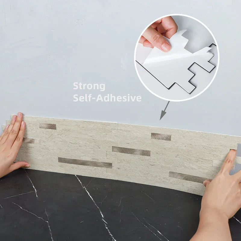 Stone-Effect Metal Mosaic Tiles for Bathroom & Bar Walls - Medium & XL Sizes