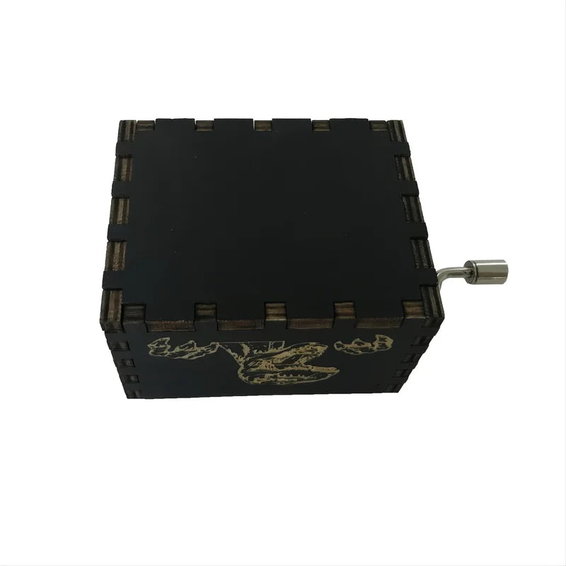 Wooden Music Box Car Style Hand Crank Antique Birthday Christmas Gift Decor